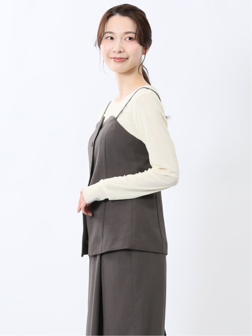 杢調 ビスチェ こげ茶(セットアップ可能)