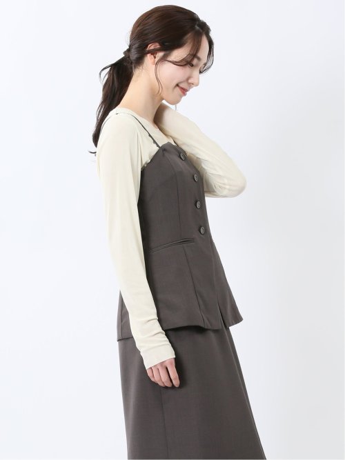 杢調 ビスチェ こげ茶(セットアップ可能)