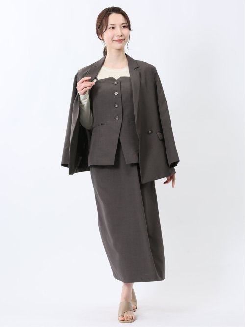 杢調 ビスチェ こげ茶(セットアップ可能)