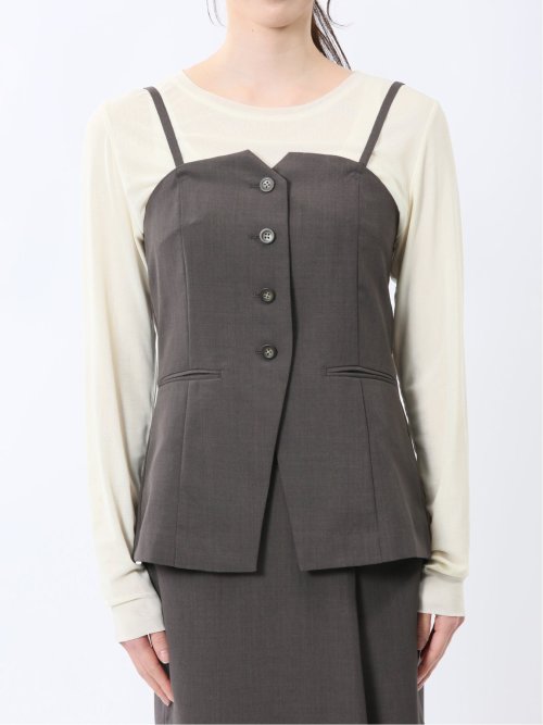 杢調 ビスチェ こげ茶(セットアップ可能)