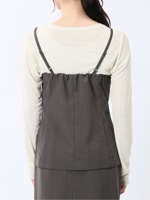 杢調 ビスチェ こげ茶(セットアップ可能)