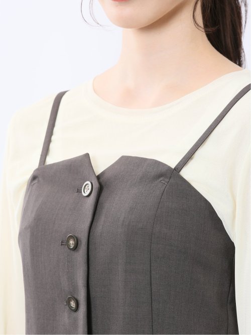 杢調 ビスチェ こげ茶(セットアップ可能)