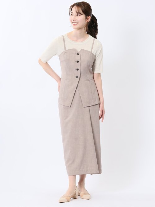 杢調 ビスチェ ベージュ(セットアップ可能)