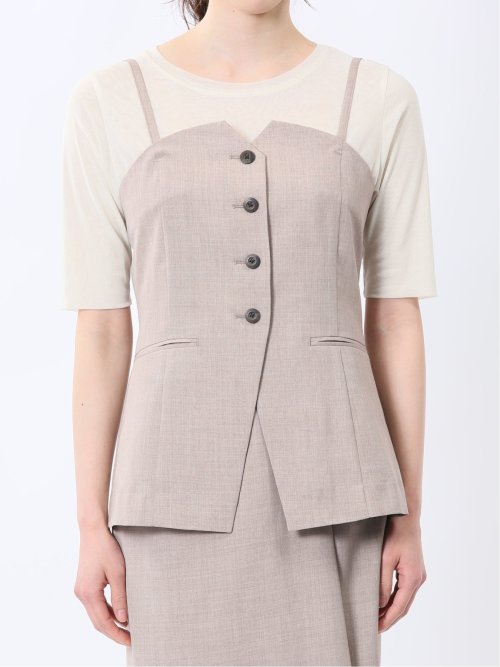 杢調 ビスチェ ベージュ(セットアップ可能)