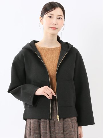 ツイードボンディング フーデッドブルゾン