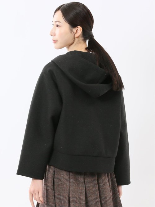 ツイードボンディング フーデッドブルゾン