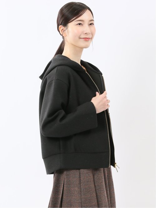 ツイードボンディング フーデッドブルゾン