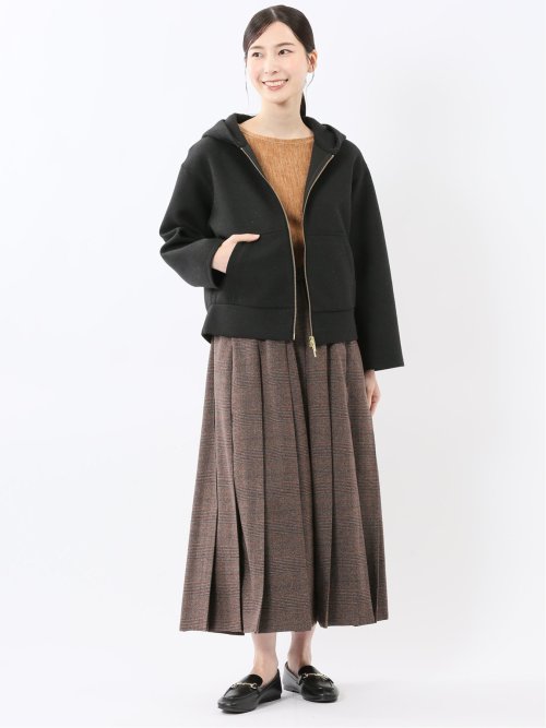 ツイードボンディング フーデッドブルゾン