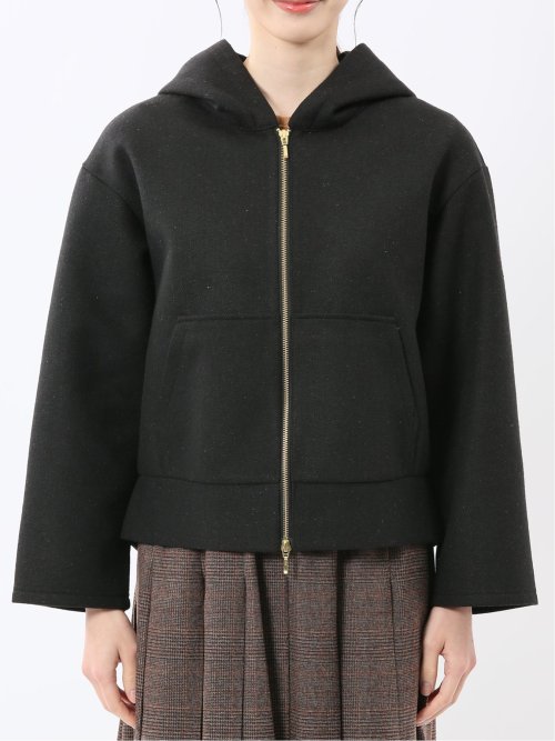 ツイードボンディング フーデッドブルゾン
