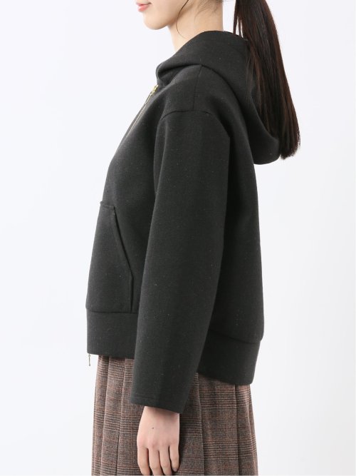 ツイードボンディング フーデッドブルゾン