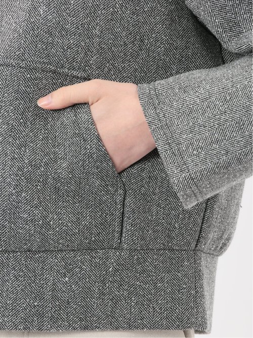 ツイードボンディング フーデッドブルゾン