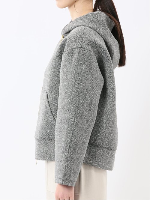 ツイードボンディング フーデッドブルゾン