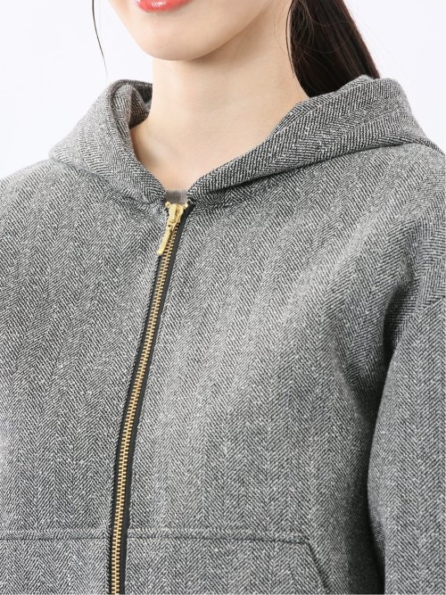 ツイードボンディング フーデッドブルゾン