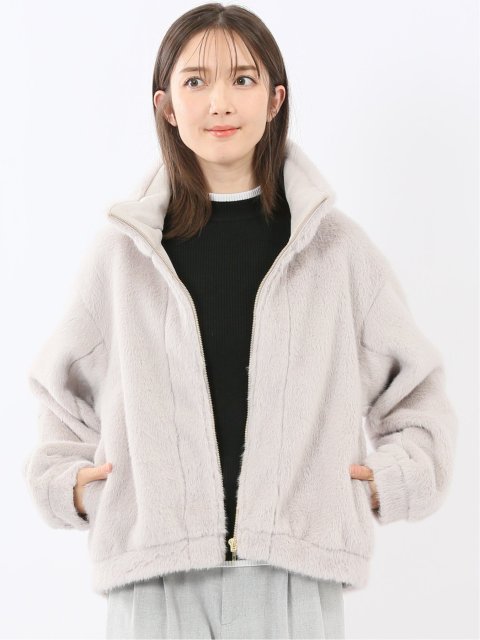 スタンドカラー ショートブルゾン