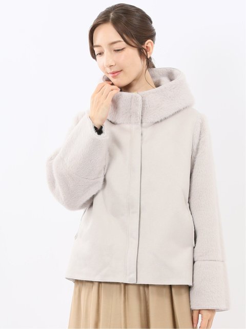 リバーシブル フーデッド ショートブルゾン