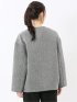 ツイード調ボンディング ノーカラーブルゾン