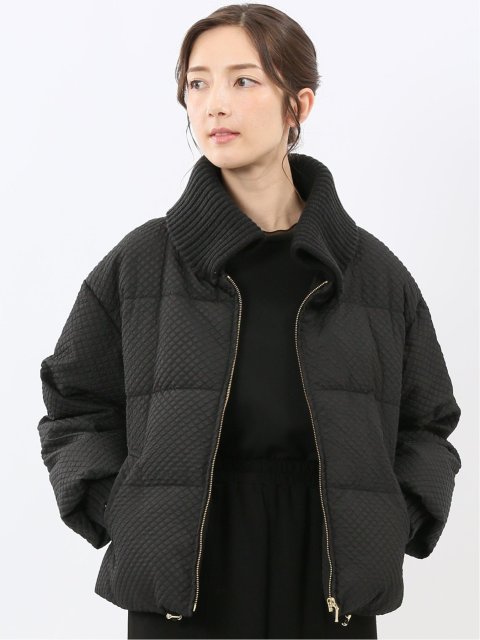 衿ニット エンボス ショートダウン