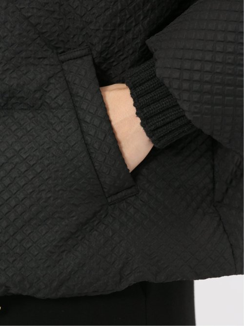 衿ニット エンボス ショートダウン