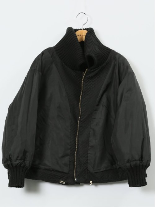 衿ニット エンボス ショートダウン