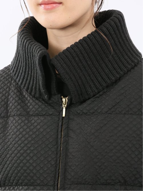 衿ニット エンボス ショートダウン