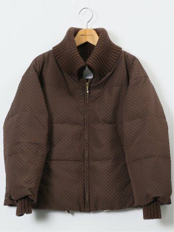 衿ニット エンボス ショートダウン