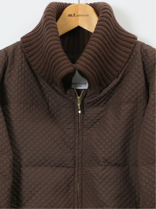 衿ニット エンボス ショートダウン