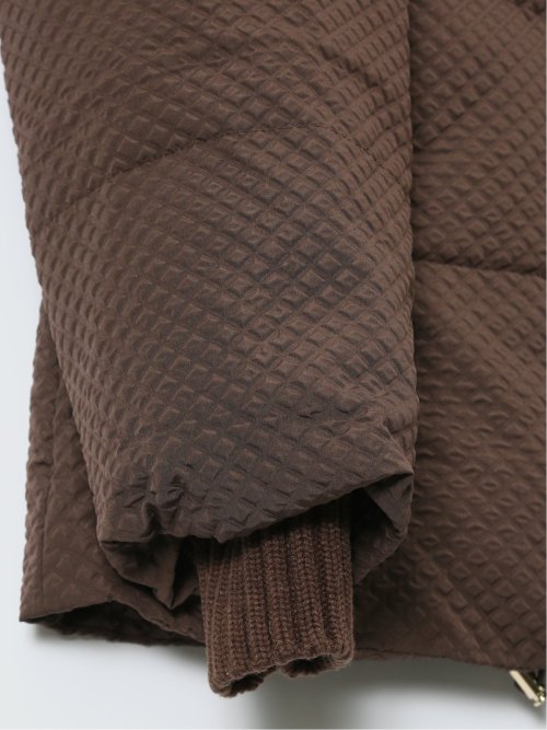 衿ニット エンボス ショートダウン