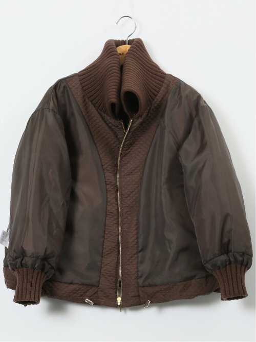 衿ニット エンボス ショートダウン