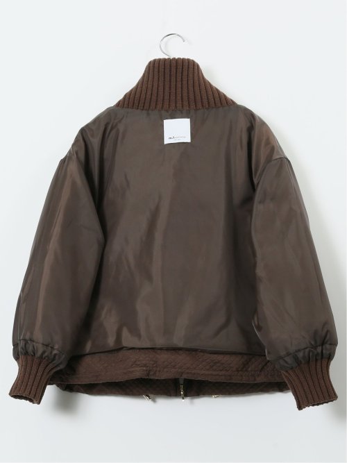 衿ニット エンボス ショートダウン