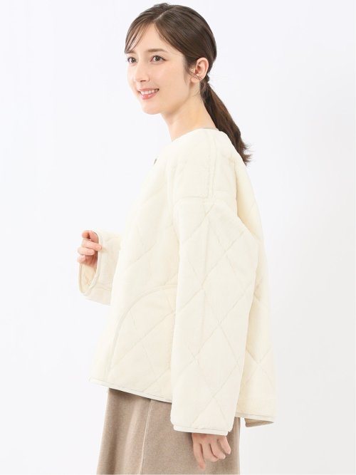 ファー×キルト リバーシブル ショート中綿ブルゾン