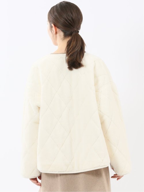 ファー×キルト リバーシブル ショート中綿ブルゾン