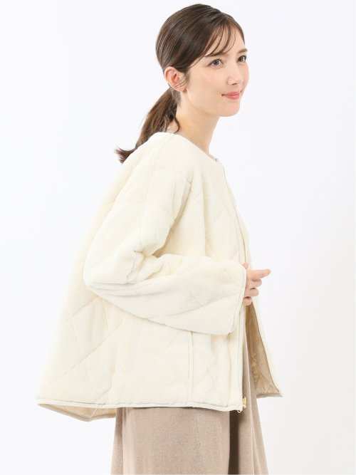 ファー×キルト リバーシブル ショート中綿ブルゾン
