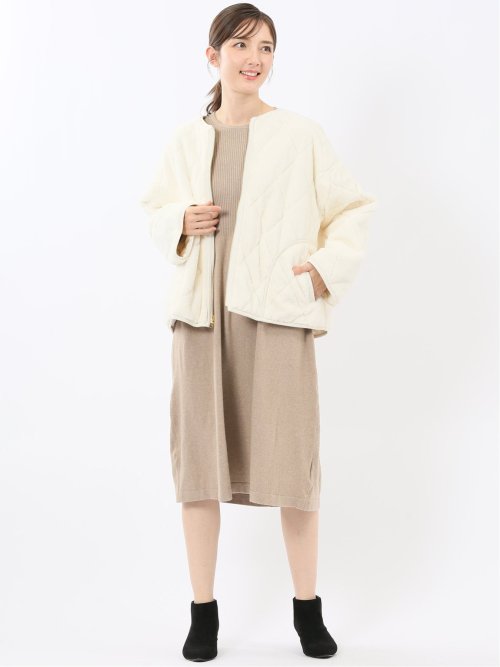 ファー×キルト リバーシブル ショート中綿ブルゾン