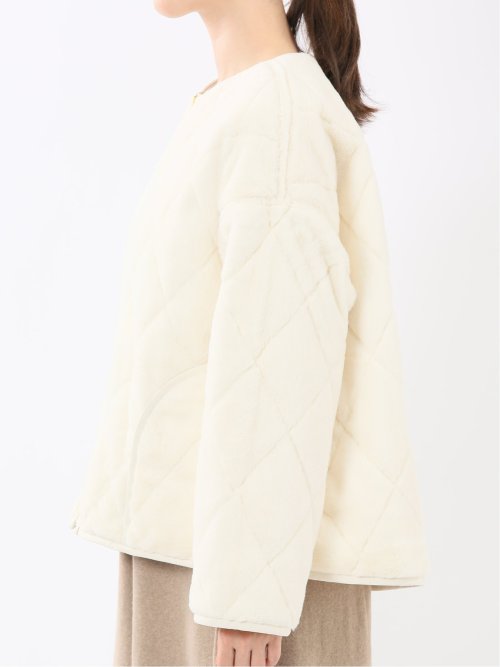 ファー×キルト リバーシブル ショート中綿ブルゾン