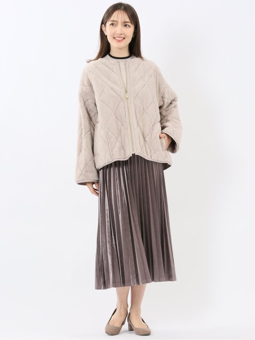 ファー×キルト リバーシブル ショート中綿ブルゾン