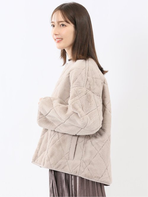 ファー×キルト リバーシブル ショート中綿ブルゾン