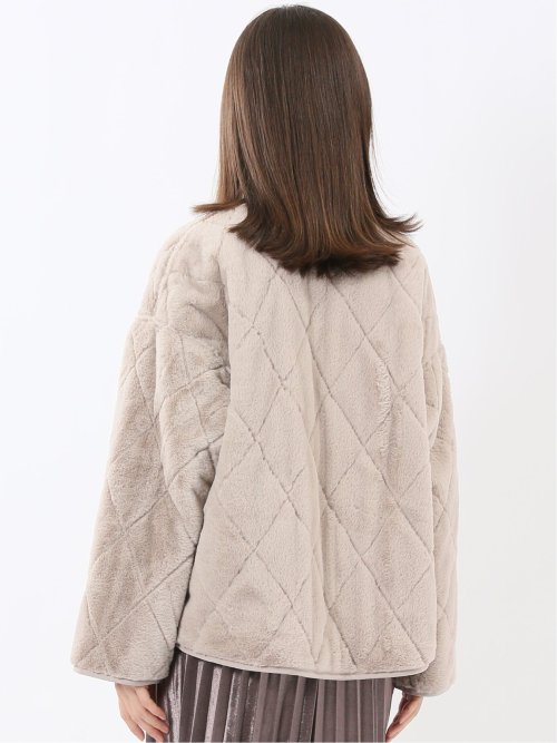 ファー×キルト リバーシブル ショート中綿ブルゾン