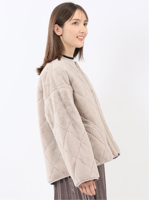 ファー×キルト リバーシブル ショート中綿ブルゾン