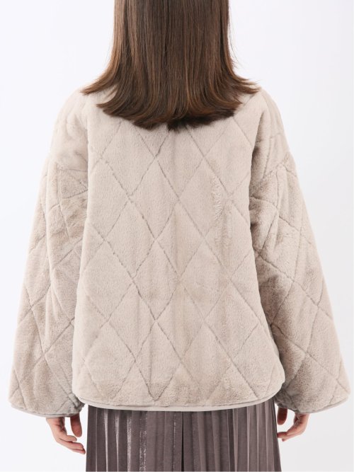ファー×キルト リバーシブル ショート中綿ブルゾン