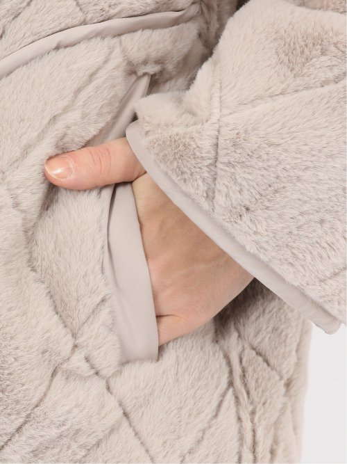 ファー×キルト リバーシブル ショート中綿ブルゾン