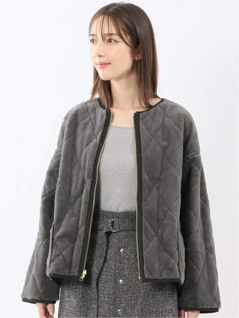 ファー×キルト リバーシブル ショート中綿ブルゾン