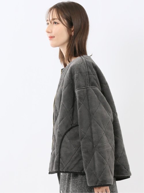 ファー×キルト リバーシブル ショート中綿ブルゾン