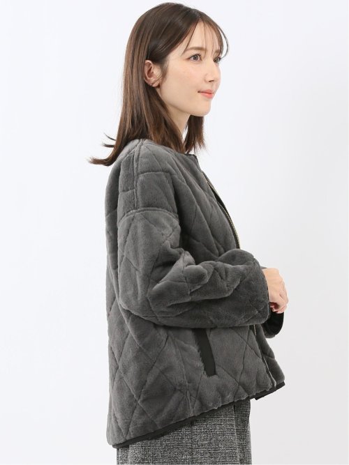 ファー×キルト リバーシブル ショート中綿ブルゾン