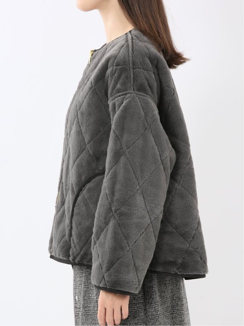 ファー×キルト リバーシブル ショート中綿ブルゾン