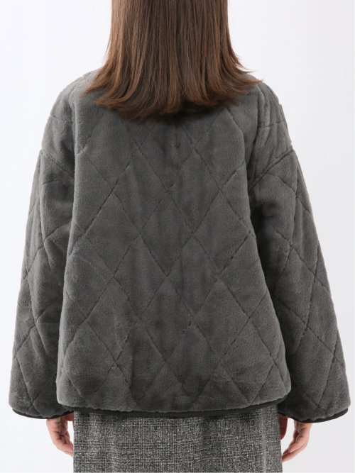 ファー×キルト リバーシブル ショート中綿ブルゾン