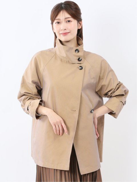 スタンドカラー ダブルトレンチコート