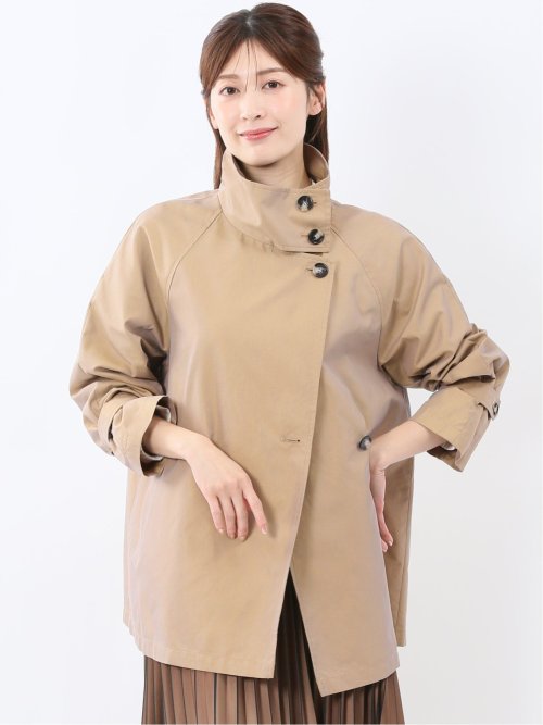 スタンドカラー ダブルトレンチコート