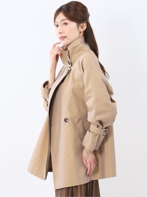 スタンドカラー ダブルトレンチコート