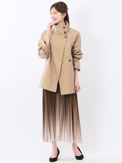 スタンドカラー ダブルトレンチコート