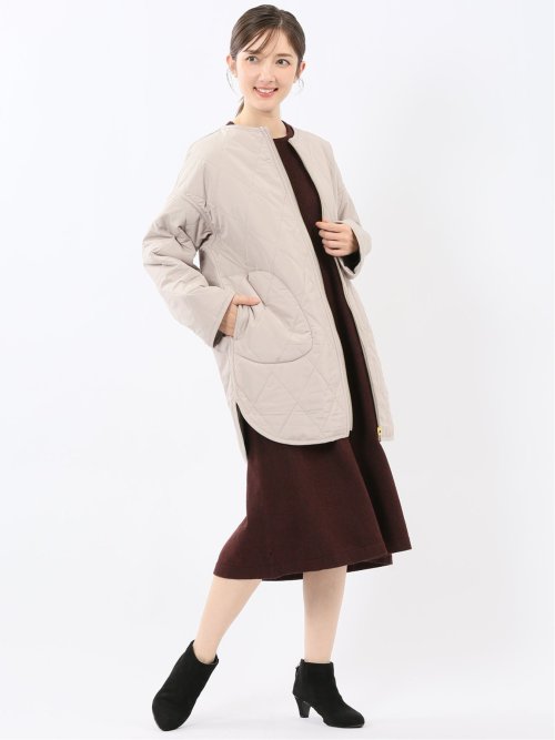 ファー×キルト リバーシブル ハーフ中綿ブルゾン